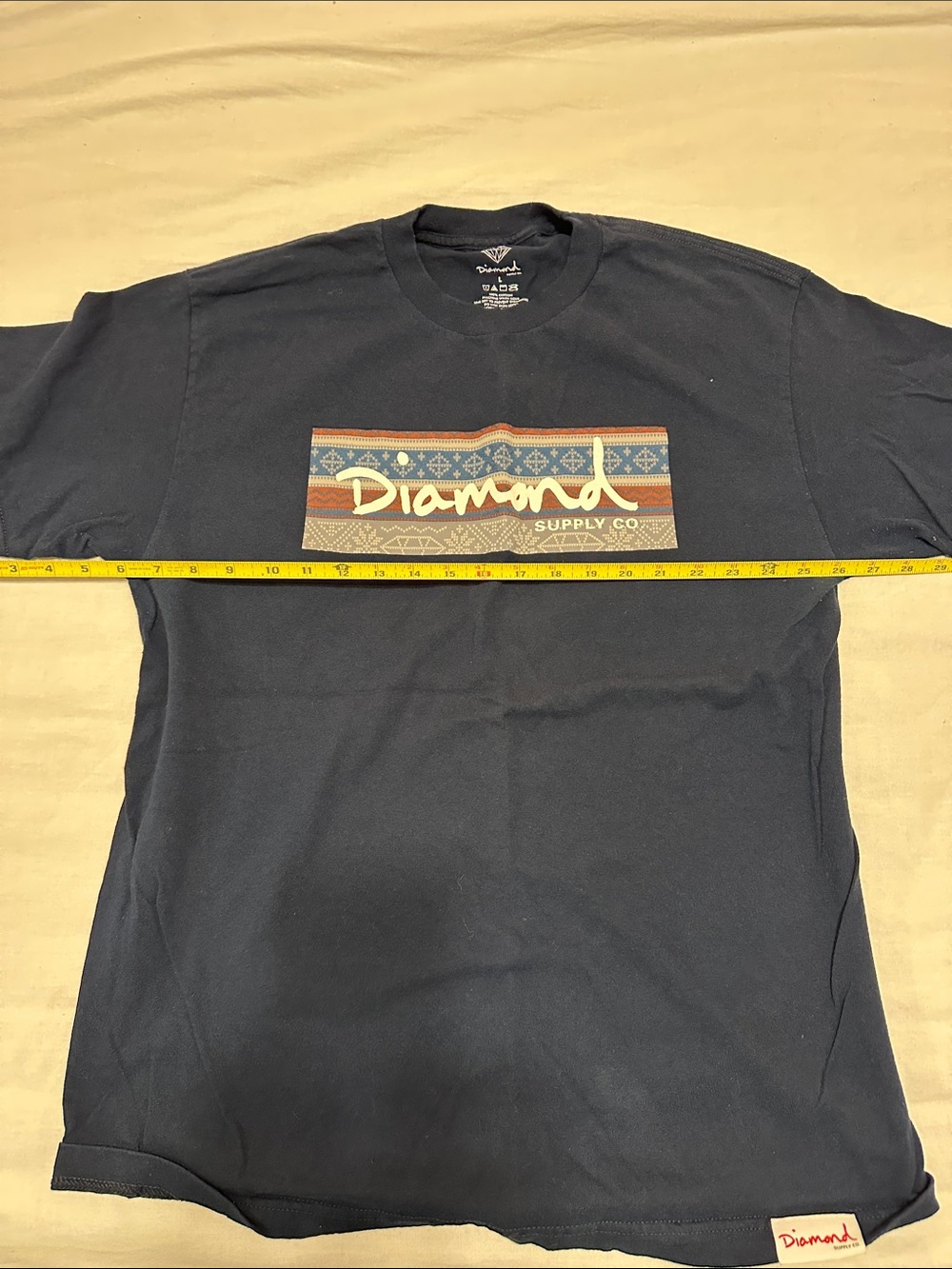Diamond Supply Co. Navy Short Sleeve Tee with Multicolor Chest Logo
